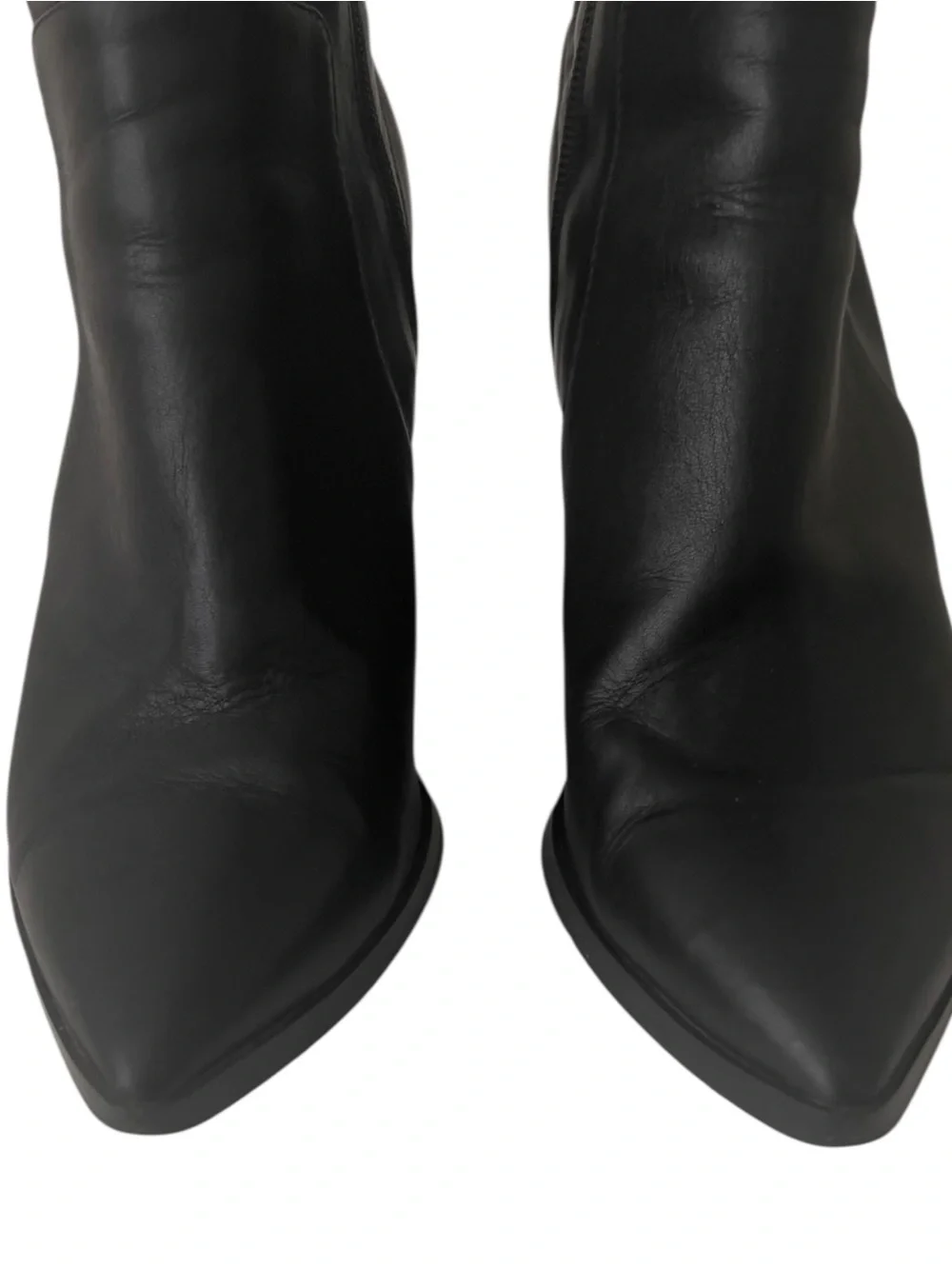 Tony Bianco Black Leather Brazen Luxe  Pointed Toe Booties Size 7.5